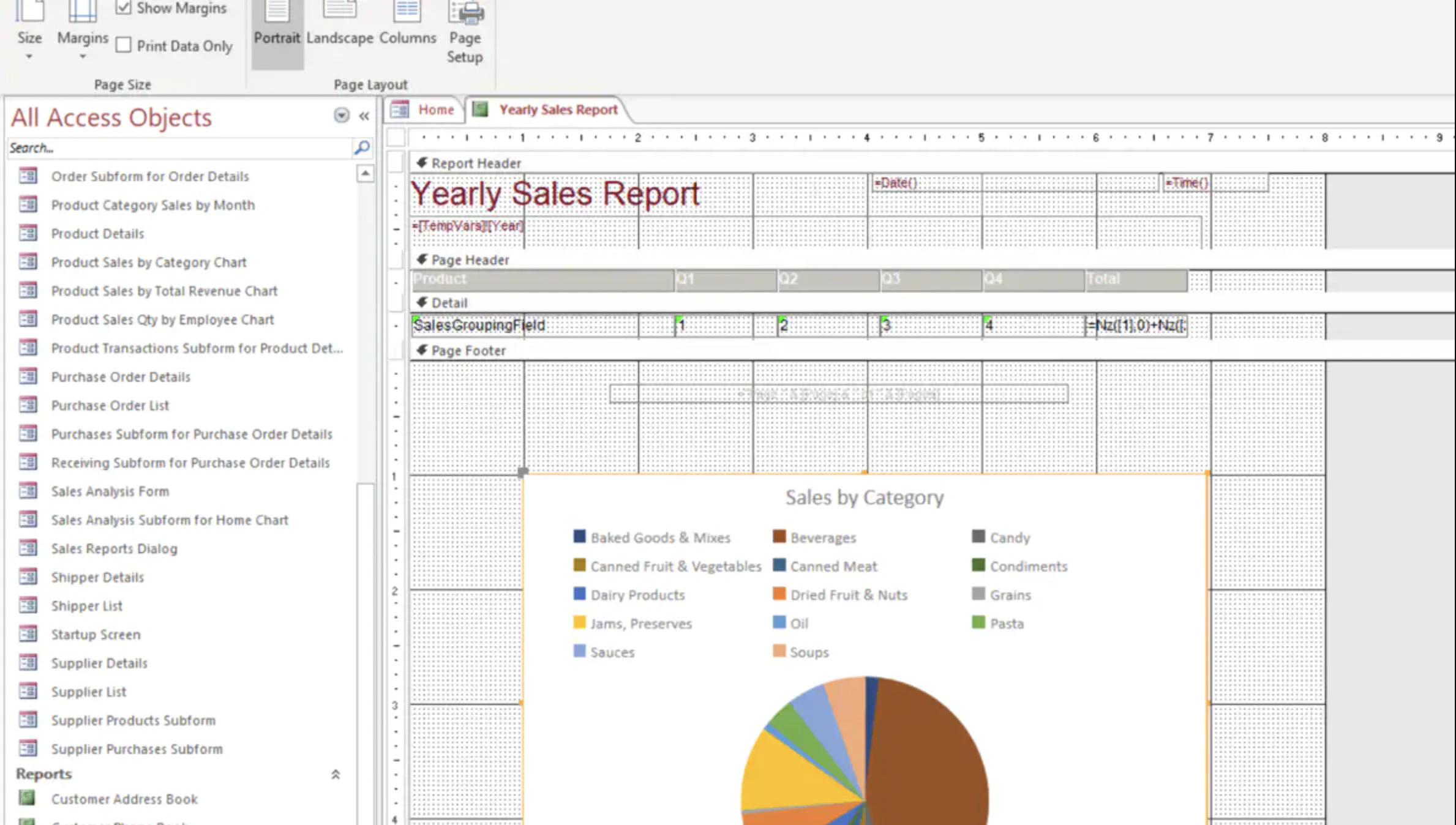 screenshot of Microsoft Access